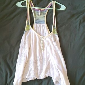 Vintage free people white flowing tank size L